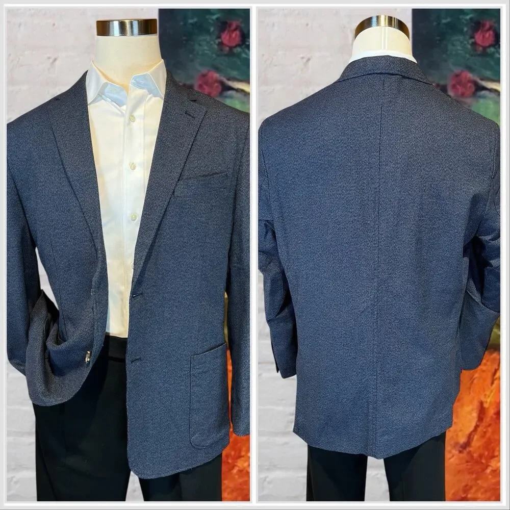 Joseph Abboud 44R XXL Blue Cotton Casual Blazer Sport Jacket Unlined Weekender